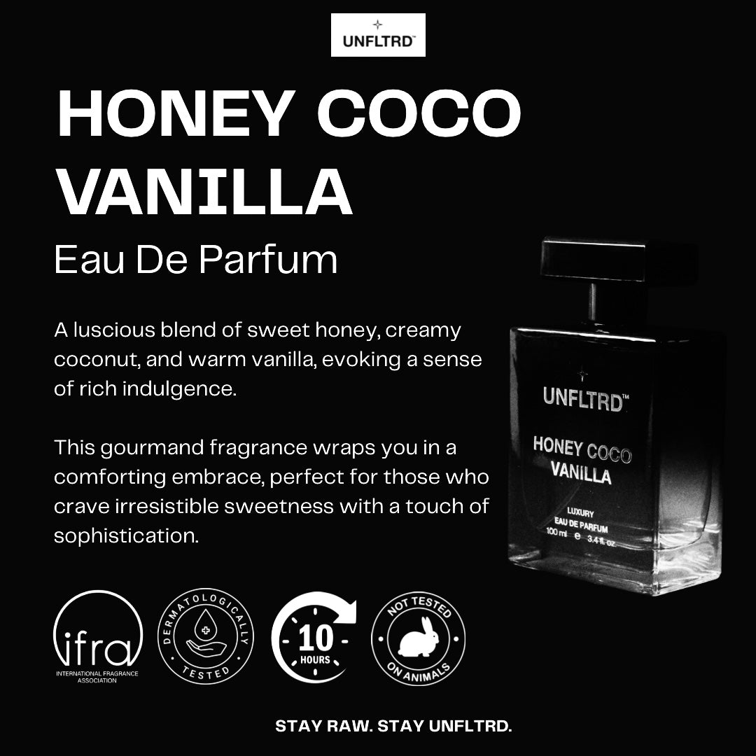 HONEY COCO VANILLA – EAU DE PARFUM | 100 ML | UNISEX | Sweet | Gourmand | Honey | Coconut | Caramel | Vanilla | Grapefruit | Musk